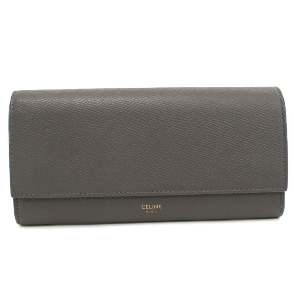 CELINE Celine Long Bi-fold Wallet 10B563BEL Large Flap Women's Gray